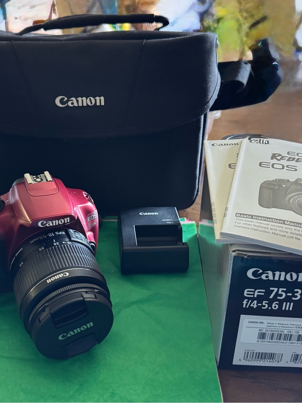 Canon Red DSLR Kit with EF 75-300mm Lens and Accessories